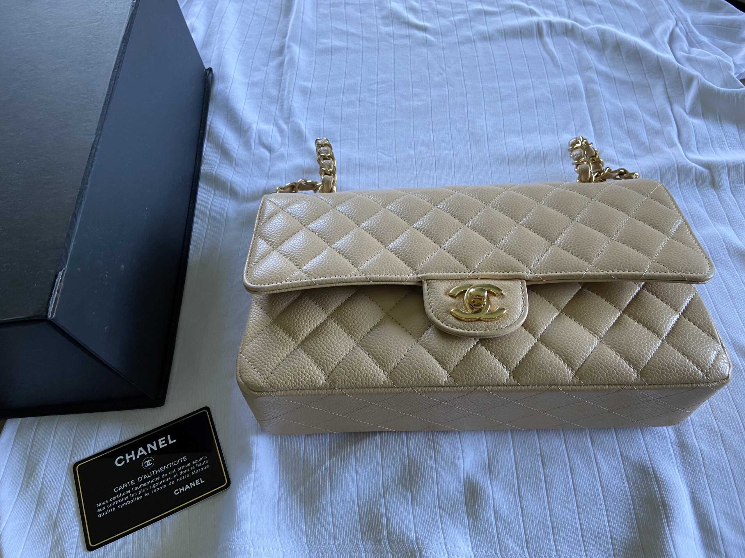 Chanel Classic Double Flap Grained Lamb Skin Bag