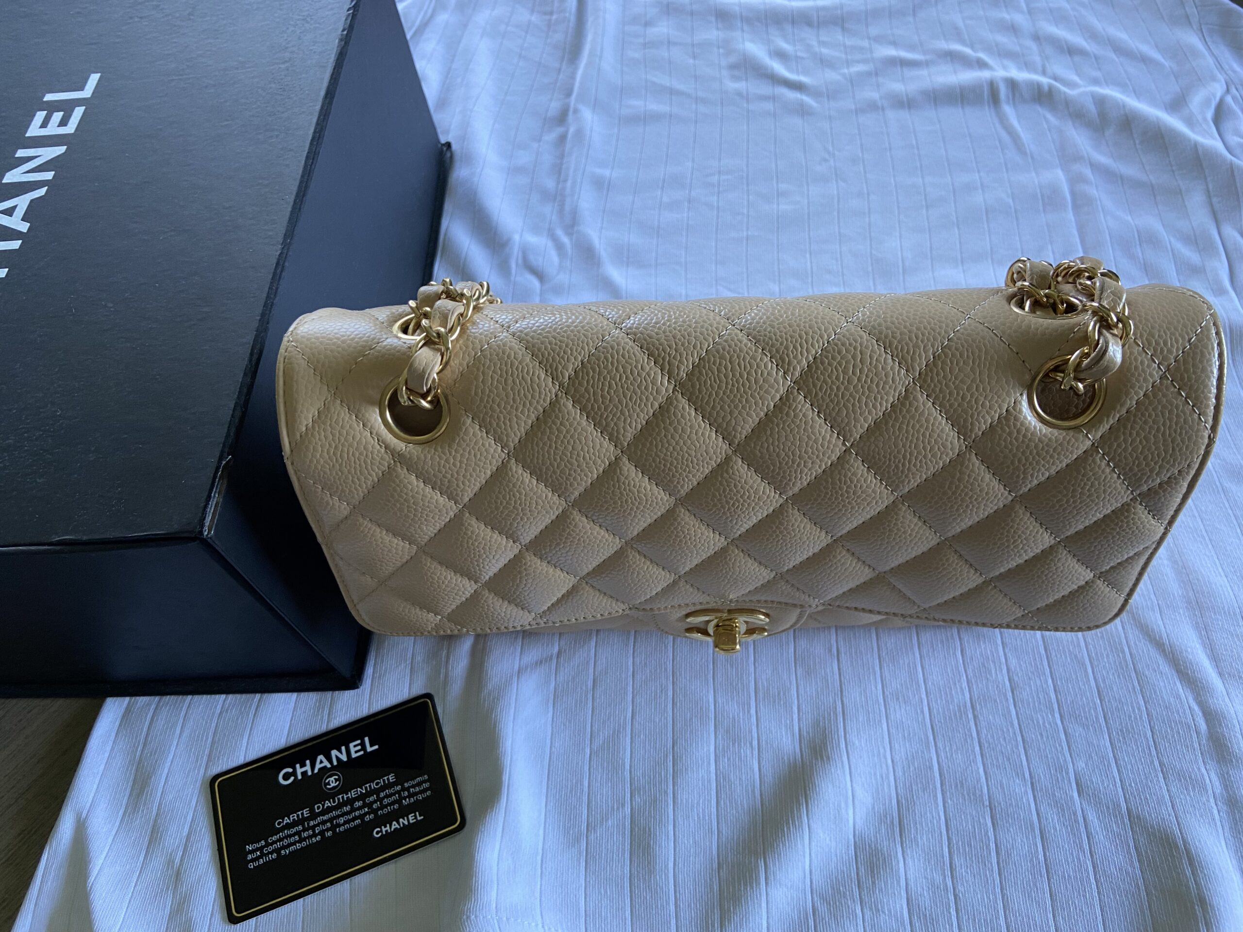 Chanel Classic Double Flap Grained Lamb Skin Bag