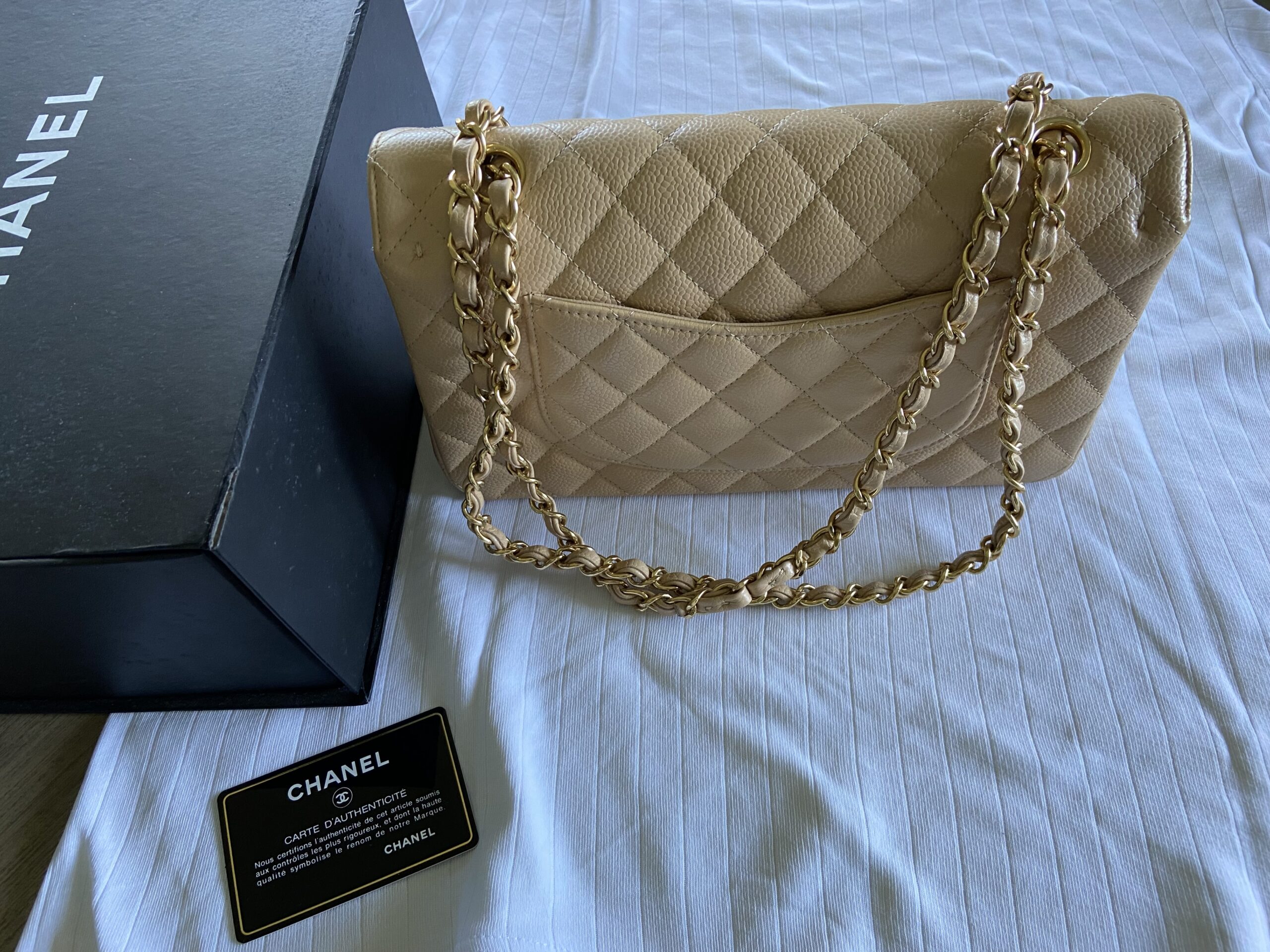 Chanel Classic Double Flap Grained Lamb Skin Bag