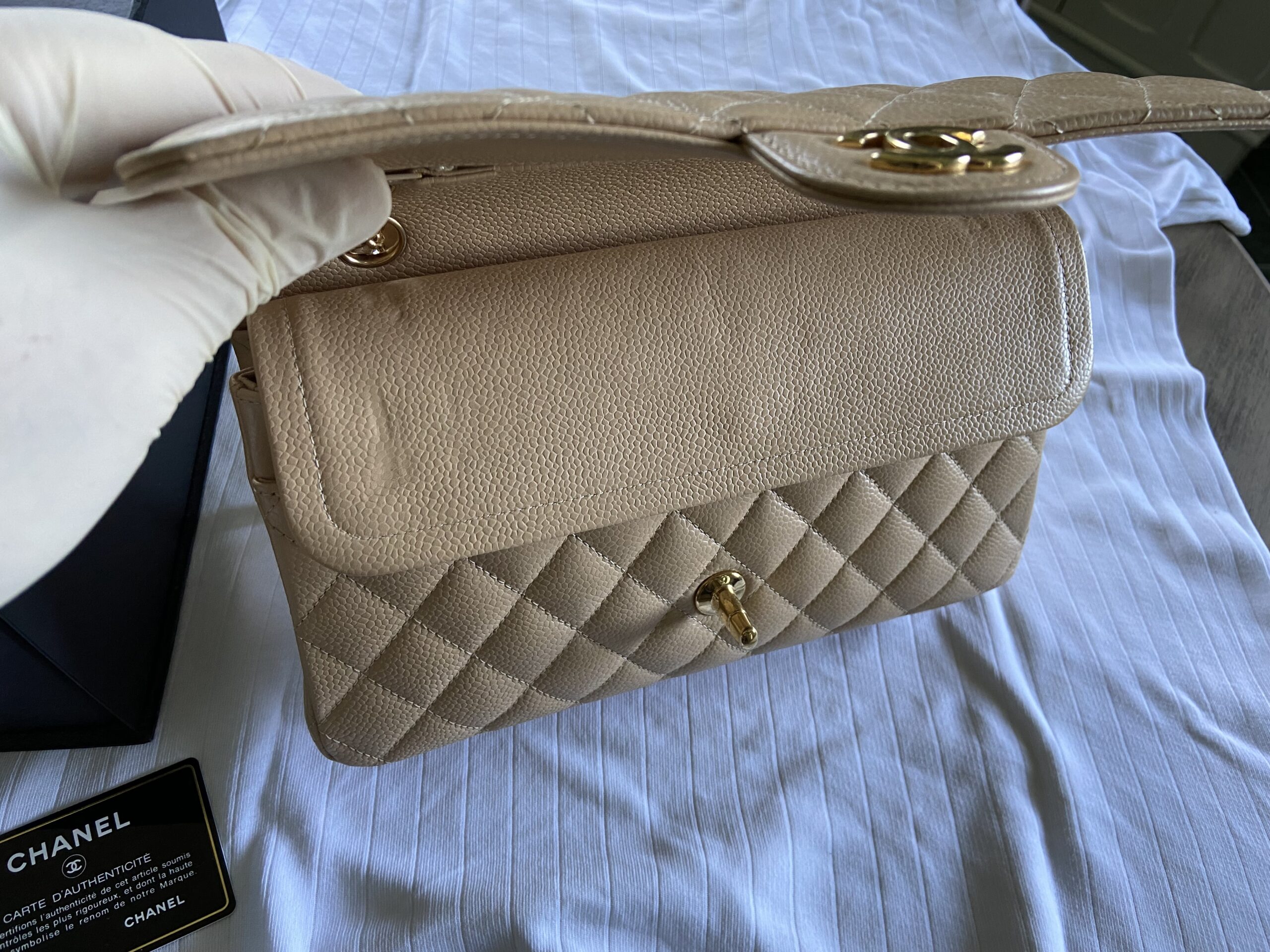 Chanel Classic Double Flap Grained Lamb Skin Bag